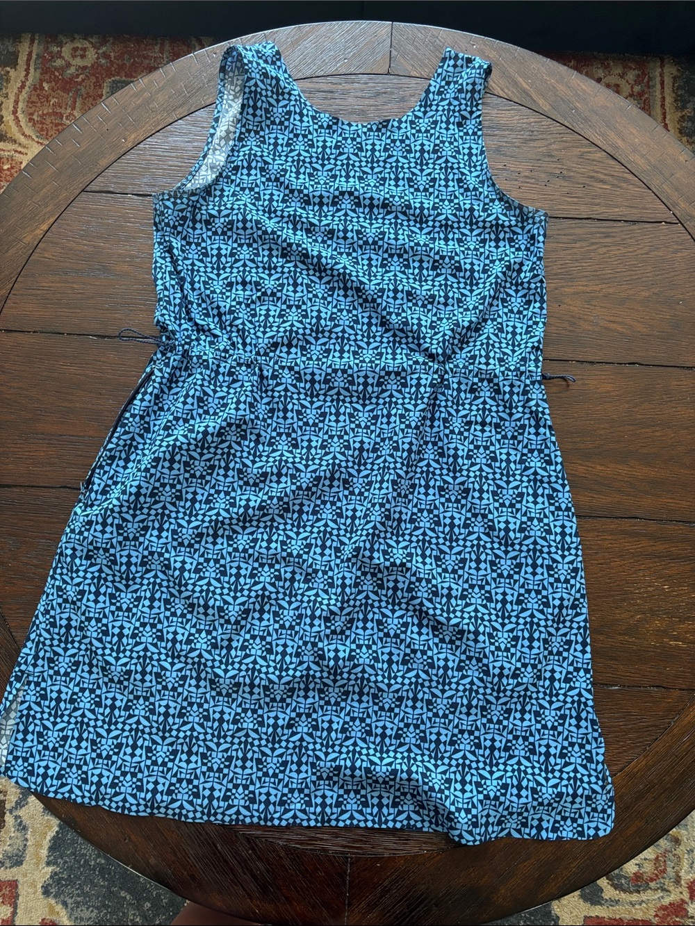 Title Nine Sleeveless Teal and Black Geometric Mini Dress